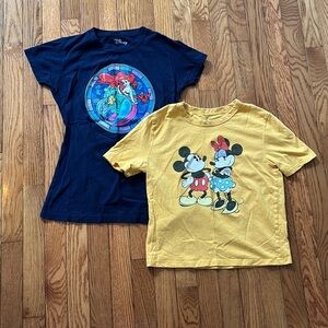 Disney Tee Shirts Little Mermaid Mickey Minnie Small Vacation World Casual lot 2